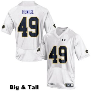 Notre Dame Fighting Irish Men's Jack Henige #49 White Under Armour Authentic Stitched Big & Tall College NCAA Football Jersey SMS3899IY